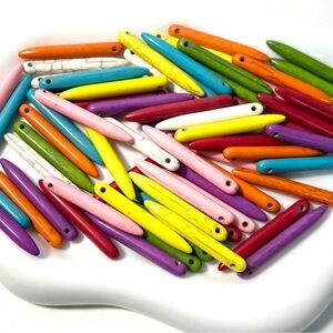 66 Pc Colorful Howlite Spike Beads Mix | Vibrant Jewelry Making Supplies